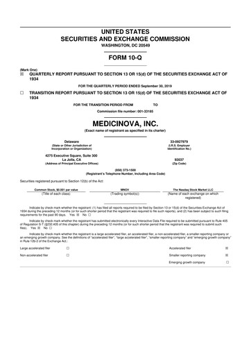 Thumbnail MediciNova 10-Q Quarterly Report FY 