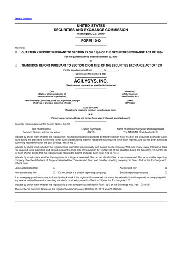 Thumbnail Agilysys 10-Q Quarterly Report FY2020 
