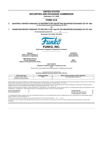 Thumbnail Funko
 10-Q Quarterly Report FY2019 
