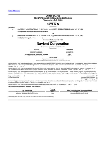 Thumbnail Navient 10-Q Quarterly Report FY2019 