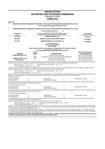Vorschaubild Dominion Energy 10-Q Quartalsbericht  