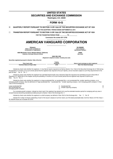 Thumbnail American Vanguard 10-Q Quarterly Report FY 