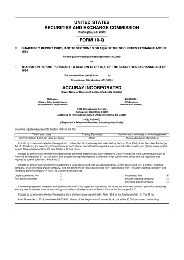 Thumbnail Accuray 10-Q Quarterly Report FY2020 