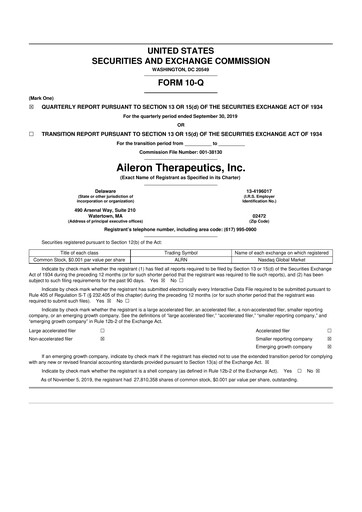 Thumbnail Rein Therapeutics 10-Q Quarterly Report FY2019 