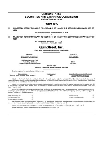 Thumbnail QuinStreet
 10-Q Quarterly Report FY 