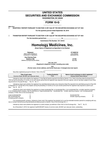 Vorschaubild Q32 Bio 10-Q Quartalsbericht 2019 