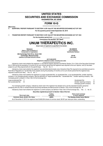 Thumbnail Cogent Biosciences 10-Q Quarterly Report FY2019 