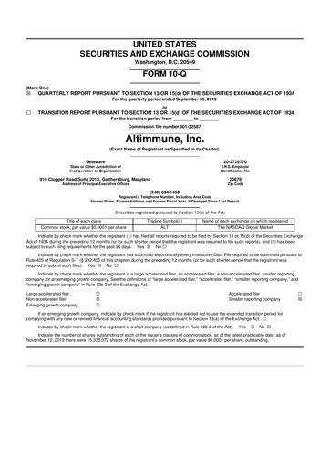 Thumbnail Altimmune 10-Q Quarterly Report FY 