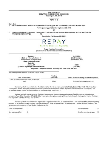 Thumbnail Repay Holdings 10-Q Quarterly Report FY2019 
