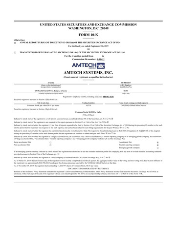 Thumbnail Amtech Systems 10-K Annual Report 2019