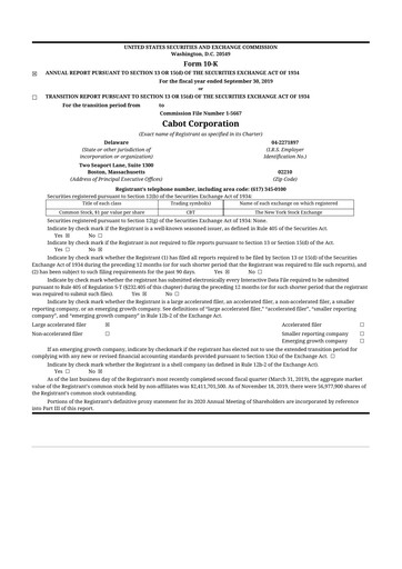 Thumbnail Cabot Corporation
 10-K Annual Report 2019