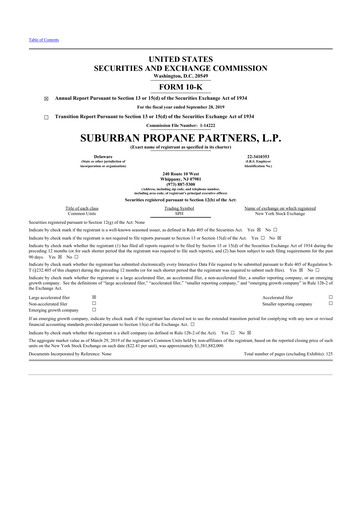 Thumbnail Suburban Propane Partners 10-K Annual Report 2019