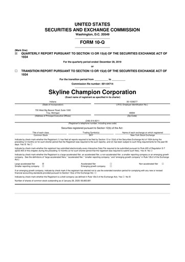 Thumbnail Champion Homes 10-Q Quarterly Report FY2020 