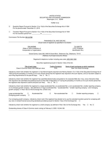 Thumbnail PHX Minerals 10-Q Quarterly Report FY2020 