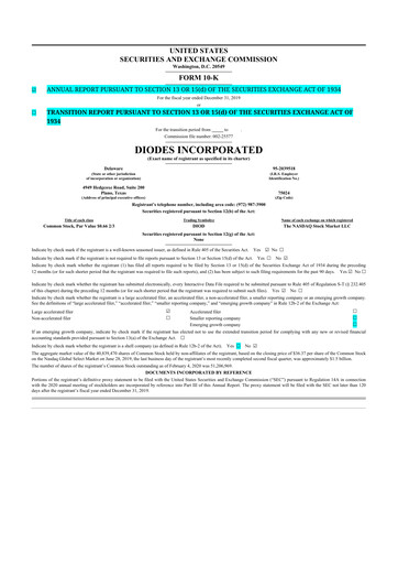 Thumbnail Diodes Incorporated 10-K Annual Report 2019