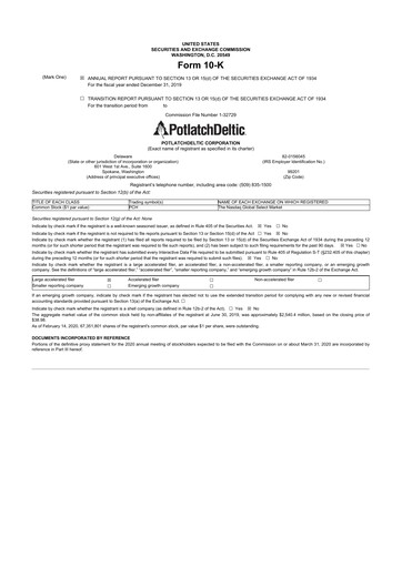 Thumbnail PotlatchDeltic
 10-K Annual Report 2019