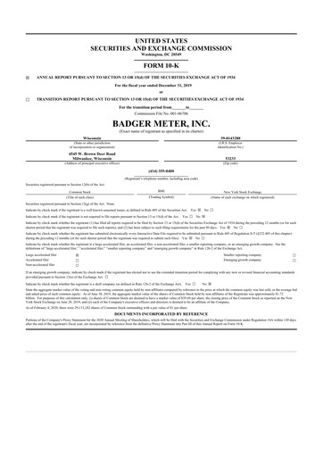 Vorschaubild Badger Meter
 10-K Jahresbericht 2019