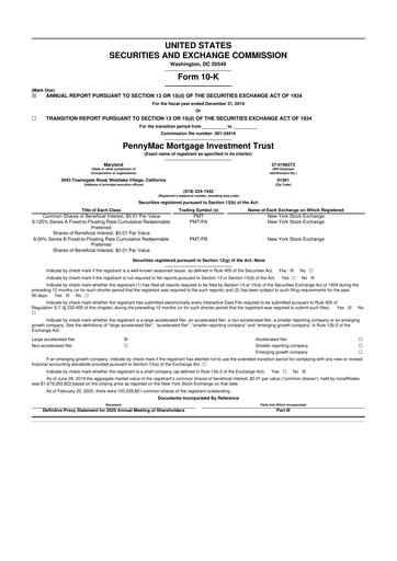 Thumbnail PennyMac Mortgage Investment Trust 10-K Annual Report 2019