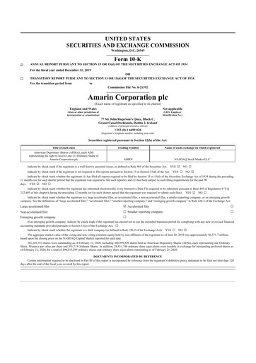 Thumbnail Amarin Corporation
 10-K Annual Report 2019