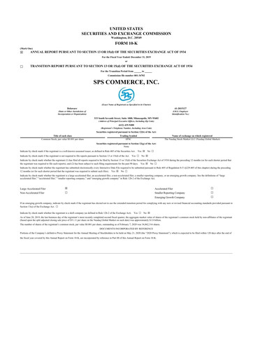 Thumbnail SPS Commerce
 10-K Annual Report 2019