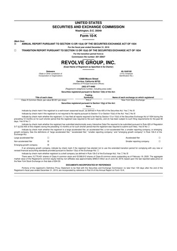 Thumbnail Revolve Group 10-K Annual Report 2019