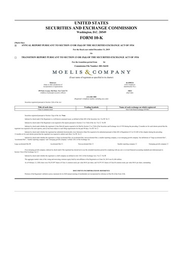 Thumbnail Moelis & Company 10-K Annual Report 2019
