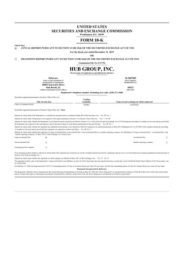 Thumbnail Hub Group
 10-K Annual Report 2019