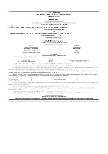 Thumbnail BGC Group
 10-K Annual Report 2019