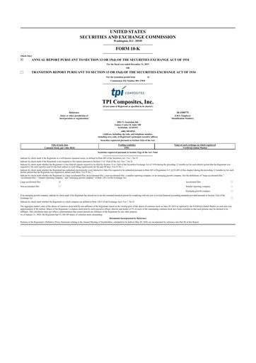 Thumbnail TPI Composites 10-K Annual Report 2019