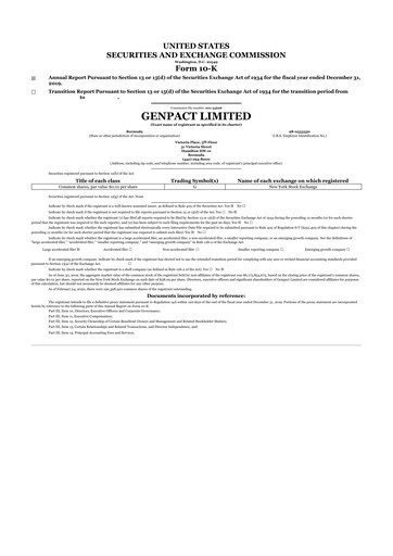 Thumbnail Genpact 10-K Annual Report 2019