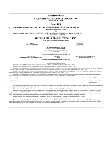 Thumbnail Viracta Therapeutics 10-K Annual Report 2019