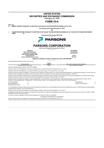 Thumbnail Parsons 10-K Annual Report 2019