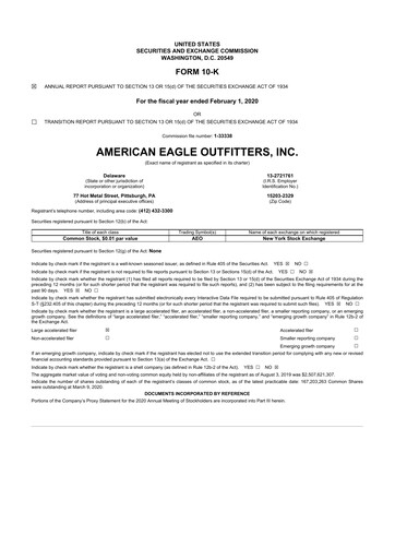 Thumbnail American Eagle Outfitters
 10-K Annual Report 
