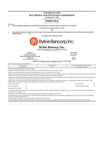 Vorschaubild Byline Bancorp 10-K Jahresbericht 2019