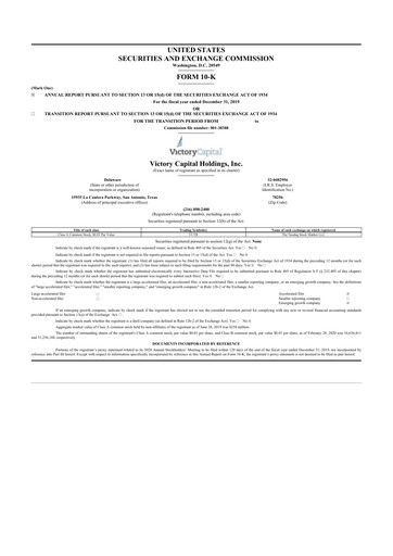 Miniature Victory Capital 10-K Rapport annuel 2019