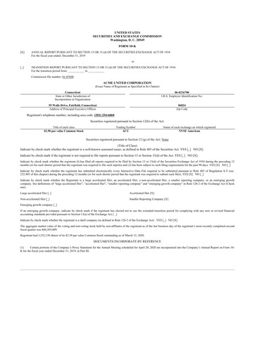 Vorschaubild Acme United 10-K Jahresbericht 2019