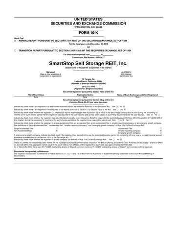 Thumbnail SmartStop Self Storage REIT 10-K Annual Report 2019