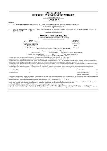 Thumbnail Rein Therapeutics 10-K Annual Report 2019