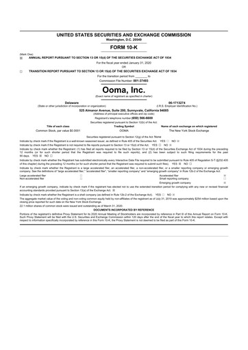 Thumbnail Ooma 10-K Annual Report 2020