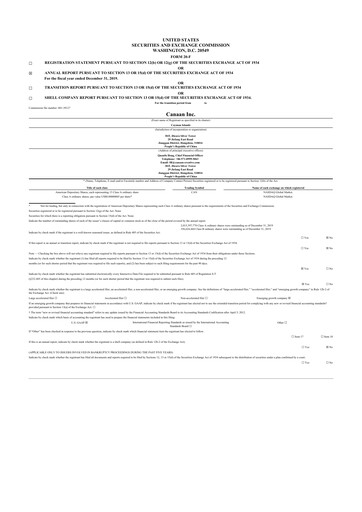 Thumbnail Canaan 20-F Annual Report 2019