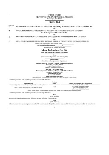 Thumbnail Viomi Technology 20-F Annual Report 2019