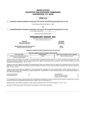 Thumbnail Paramount Group 10-Q Quarterly Report FY2020 