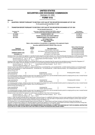 Vorschaubild Dominion Energy 10-Q Quartalsbericht  