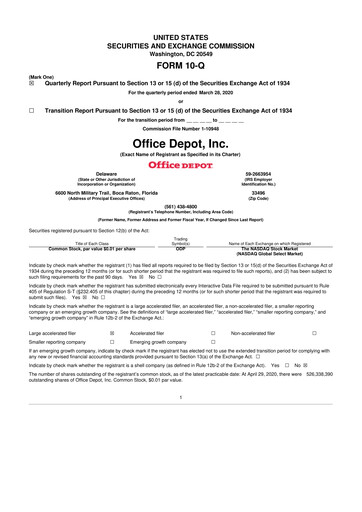 Thumbnail The ODP Corporation
 10-Q Quarterly Report FY2020 