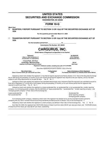 Thumbnail CarGurus 10-Q Quarterly Report FY 