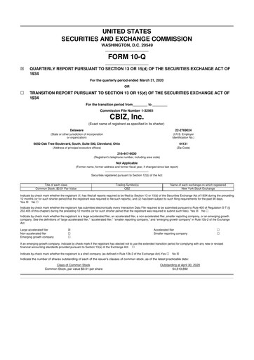 Thumbnail CBIZ 10-Q Quarterly Report FY2020 