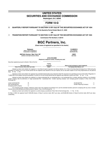 Thumbnail BGC Group
 10-Q Quarterly Report FY2020 