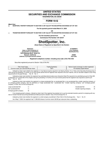 Thumbnail SoundThinking 
 (ShotSpotter) 10-Q Quarterly Report FY2020 