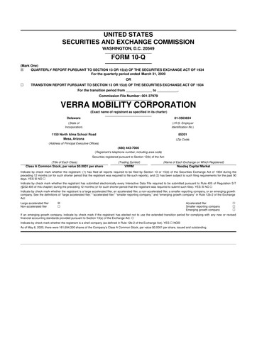 Thumbnail Verra Mobility 10-Q Quarterly Report FY2020 