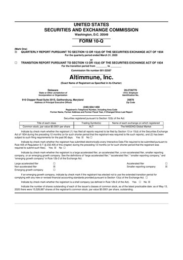 Thumbnail Altimmune 10-Q Quarterly Report FY 